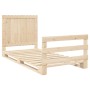 Bed frame with solid pine wood headboard 100x200 cm by vidaXL, Beds and slatted bases - Ref: Foro24-3281539, Price: 140,49 €,...