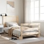 Bed frame with solid pine wood headboard 100x200 cm by vidaXL, Beds and slatted bases - Ref: Foro24-3281539, Price: 140,49 €,...