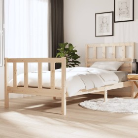 Solid wood bed frame 100x200 cm by vidaXL, Beds and slatted bases - Ref: Foro24-3101143, Price: 125,04 €, Discount: %