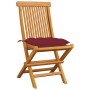 Garden chairs 8 pcs teak wood with red cushions by vidaXL, Garden chairs - Ref: Foro24-3072941, Price: 513,99 €, Discount: %