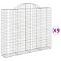 Gabionenkörbe 9 Stück Bogenform Eisen 200x30x160/180 cm von vidaXL, Töpfe und Pflanzgefäße - Ref: Foro24-3146180, Preis: 868,...