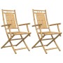 Folding garden chairs 2 units bamboo 53x66x99 cm by vidaXL, Garden chairs - Ref: Foro24-368038, Price: 179,89 €, Discount: %