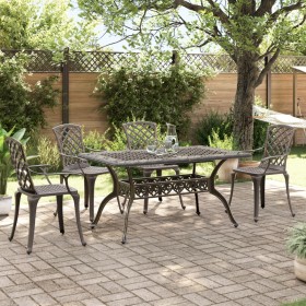 Garden dining set 5 pieces cast aluminum bronze by vidaXL, Garden sets - Ref: Foro24-3216316, Price: 951,99 €, Discount: %