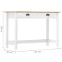 Mesa consola Hill con 2 cajones madera pino 110x45x74 cm de vidaXL, Mesas auxiliares - Ref: Foro24-288994, Precio: 95,09 €, D...