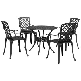 Juego de comedor de jardín 5 piezas aluminio fundido negro de vidaXL, Conjuntos de jardín - Ref: Foro24-3216335, Precio: 737,...