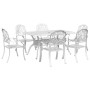 Juego de comedor de jardín 7 piezas aluminio fundido blanco de vidaXL, Conjuntos de jardín - Ref: Foro24-3216314, Precio: 1,0...