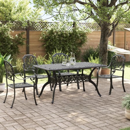 5-piece black cast aluminum garden dining set by vidaXL, Garden sets - Ref: Foro24-3216309, Price: 1,00 €, Discount: %