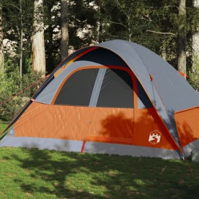 Family tent with waterproof dome 6 people gray orange by vidaXL, tents - Ref: Foro24-94557, Price: 114,79 €, Discount: %