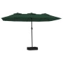 Double umbrella with green LED lights 449x245 cm by vidaXL, Umbrellas - Ref: Foro24-362954, Price: 190,45 €, Discount: %