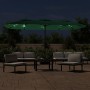 Double umbrella with green LED lights 449x245 cm by vidaXL, Umbrellas - Ref: Foro24-362954, Price: 190,45 €, Discount: %