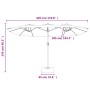 Double umbrella with green LED lights 449x245 cm by vidaXL, Umbrellas - Ref: Foro24-362954, Price: 190,45 €, Discount: %