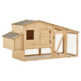 Solid pine wood chicken coop 178x67x92 cm by vidaXL, Cages and habitats for small animals - Ref: Foro24-170915, Price: 171,37...