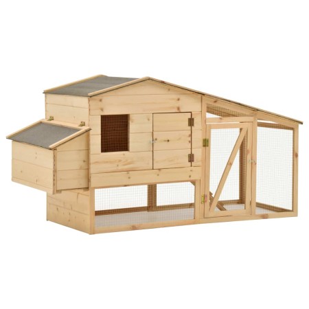 Solid pine wood chicken coop 178x67x92 cm by vidaXL, Cages and habitats for small animals - Ref: Foro24-170915, Price: 169,96...