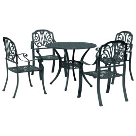 5-piece garden dining set, cast aluminum, green by vidaXL, Garden sets - Ref: Foro24-3216329, Price: 721,45 €, Discount: %