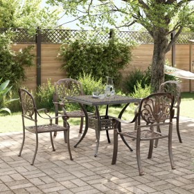 5-piece garden dining set, cast aluminum in bronze color. by vidaXL, Garden sets - Ref: Foro24-3216341, Price: 735,37 €, Disc...