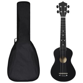 Soprano ukulele set with case for children black 23" by vidaXL, String instruments - Ref: Foro24-70152, Price: 37,59 €, Disco...