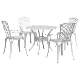 5-piece garden dining set, white cast aluminum by vidaXL, Garden sets - Ref: Foro24-3216336, Price: 695,11 €, Discount: %