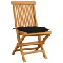 Garden chairs 4 units solid teak wood with black cushions by vidaXL, Garden chairs - Ref: Foro24-3062590, Price: 266,60 €, Di...