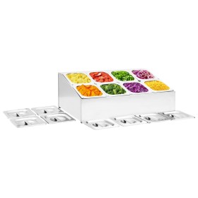 Gastronorm-Tablettträger mit 8 1/6 Edelstahltabletts von vidaXL, Behälter für Küchenutensilien - Ref: Foro24-51225, Preis: 14...