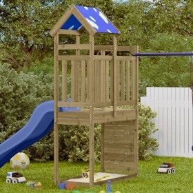 Spielturm mit Kletterwand aus Kiefernholz 110,5x52,5x215cm von vidaXL, Kinderhäuser - Ref: Foro24-845913, Preis: 153,75 €, Ra...