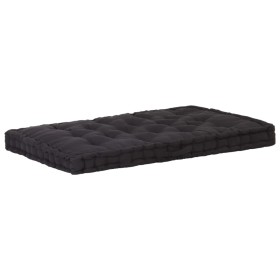 Black cotton pallet cushion 120x80x10 cm by vidaXL, Cushions for chairs and sofas - Ref: Foro24-48674, Price: 49,99 €, Discou...