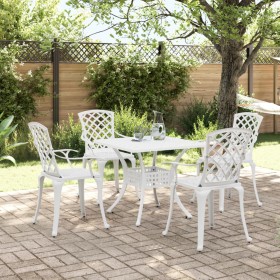 5-piece white cast aluminum garden dining set by vidaXL, Garden sets - Ref: Foro24-3216351, Price: 680,46 €, Discount: %