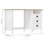 Hill desk with 3 pine wood drawers 120x50x74 cm by vidaXL, Desks - Ref: Foro24-288998, Price: 166,48 €, Discount: %