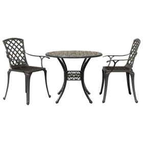 Bistro table and chairs 3 pieces cast aluminum bronze color by vidaXL, Garden sets - Ref: Foro24-3216330, Price: 441,99 €, Di...