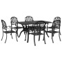 Juego de comedor de jardín 7 piezas aluminio fundido negro de vidaXL, Conjuntos de jardín - Ref: Foro24-3216313, Precio: 1,00...