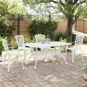 5-piece white cast aluminum garden dining set by vidaXL, Garden sets - Ref: Foro24-3216318, Price: 953,09 €, Discount: %