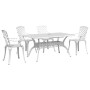 Juego de comedor de jardín 5 piezas aluminio fundido blanco de vidaXL, Conjuntos de jardín - Ref: Foro24-3216318, Precio: 951...