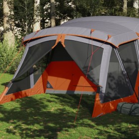 Zelt mit Veranda für 4 Personen, wasserdicht, grau-orange von vidaXL, Zelte - Ref: Foro24-94538, Preis: 232,13 €, Rabatt: %