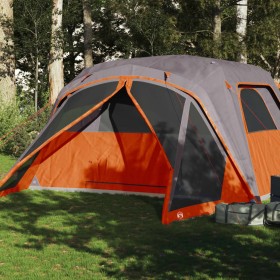 Family tent with porch 4 people waterproof gray orange by vidaXL, tents - Ref: Foro24-94550, Price: 170,04 €, Discount: %