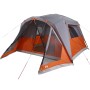 Family tent with porch 4 people waterproof gray orange by vidaXL, tents - Ref: Foro24-94550, Price: 168,99 €, Discount: %