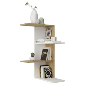 FMD Handcrafted Oak White Corner Wall Shelf by FMD, Shelves and shelves - Ref: Foro24-429432, Price: 125,15 €, Discount: %