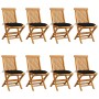 Garden chairs 8 units teak wood with black cushions by vidaXL, Garden chairs - Ref: Foro24-3072939, Price: 513,92 €, Discount: %