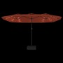 Sombrilla doble con luces LED color terracota 449x245 cm de vidaXL, Sombrillas - Ref: Foro24-362958, Precio: 190,18 €, Descue...