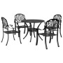 5-piece black cast aluminum garden dining set by vidaXL, Garden sets - Ref: Foro24-3216327, Price: 840,99 €, Discount: %