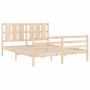 Estructura de cama de matrimonio con cabecero madera maciza de vidaXL, Camas y somieres - Ref: Foro24-3194121, Precio: 153,99...