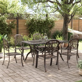 Garden dining set 7 pieces cast aluminum bronze by vidaXL, Garden sets - Ref: Foro24-3216312, Price: 1,00 €, Discount: %