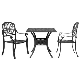 Mesa y sillas de bistró 3 piezas aluminio fundido negro de vidaXL, Conjuntos de jardín - Ref: Foro24-3216338, Precio: 504,99 ...