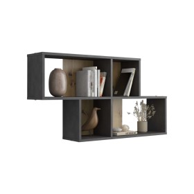 FMD Wall shelving unit with 4 artisanal matera oak compartments by FMD, Shelves and shelves - Ref: Foro24-429438, Price: 85,9...