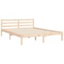 Double bed frame with solid wood headboard by vidaXL, Beds and slatted bases - Ref: Foro24-3194121, Price: 153,99 €, Discount: %