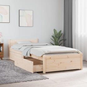 Single bed frame with drawers 75x190 cm by vidaXL, Beds and slatted bases - Ref: Foro24-3103473, Price: 144,99 €, Discount: %