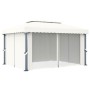 Gazebo with cream white aluminum curtain 4x3 m by vidaXL, Tents and gazebos - Ref: Foro24-3053375, Price: 497,71 €, Discount: %