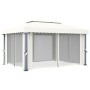 Gazebo with cream white aluminum curtain 4x3 m by vidaXL, Tents and gazebos - Ref: Foro24-3053375, Price: 497,71 €, Discount: %