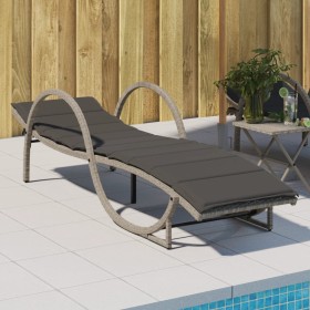 Sun lounger with light gray synthetic rattan cushion 60x199x42 cm by vidaXL, Loungers - Ref: Foro24-368262, Price: 156,99 €, ...