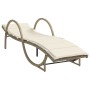 Lounger with beige synthetic rattan cushion 60x199x42 cm by vidaXL, Loungers - Ref: Foro24-368260, Price: 156,76 €, Discount: %