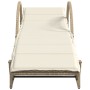 Lounger with beige synthetic rattan cushion 60x199x42 cm by vidaXL, Loungers - Ref: Foro24-368260, Price: 156,76 €, Discount: %