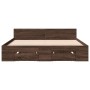 Cama con cajones madera de ingeniería marrón roble 120x200 cm de vidaXL, Camas y somieres - Ref: Foro24-3280761, Precio: 160,...